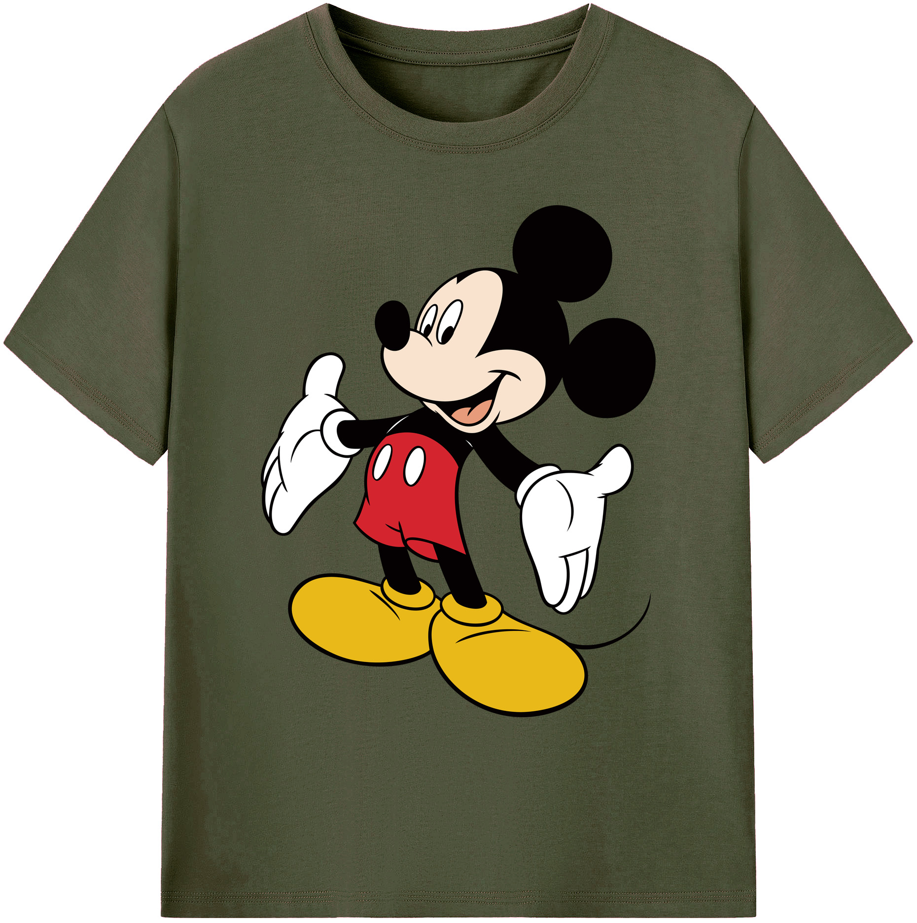 ミッキーマウス Mickey Mouse 綿100％ メンズ半袖Tシャツ｜肌触りやわらか＆通気性